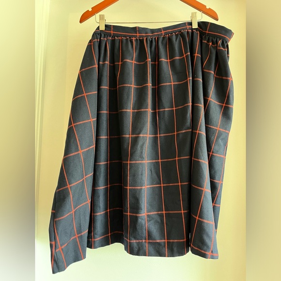 Modcloth Navy Plaid Skirt with Pockets - Picture 4 of 5